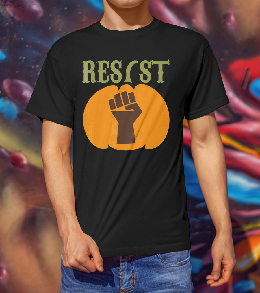 Resist Halloween Pumpkin Fist Political T-Shirt