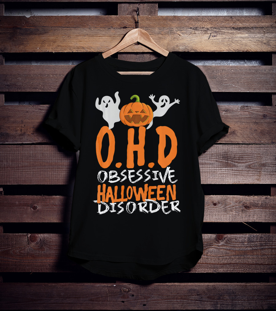 OHD Obsessive Halloween Disorder Funny Pumpkin Cute Ghost T-Shirt
