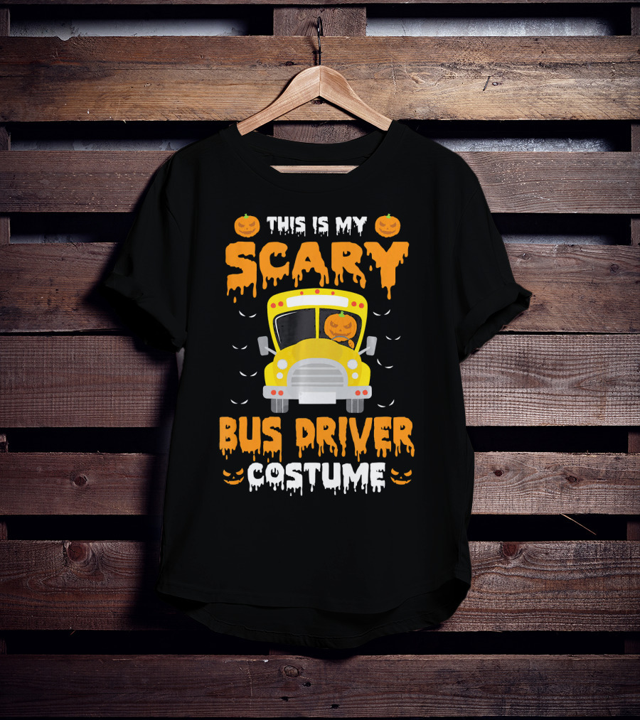 This Is My Scary School Bus Driver Costume Halloween Jack-O'-Lanterns T-Shirt