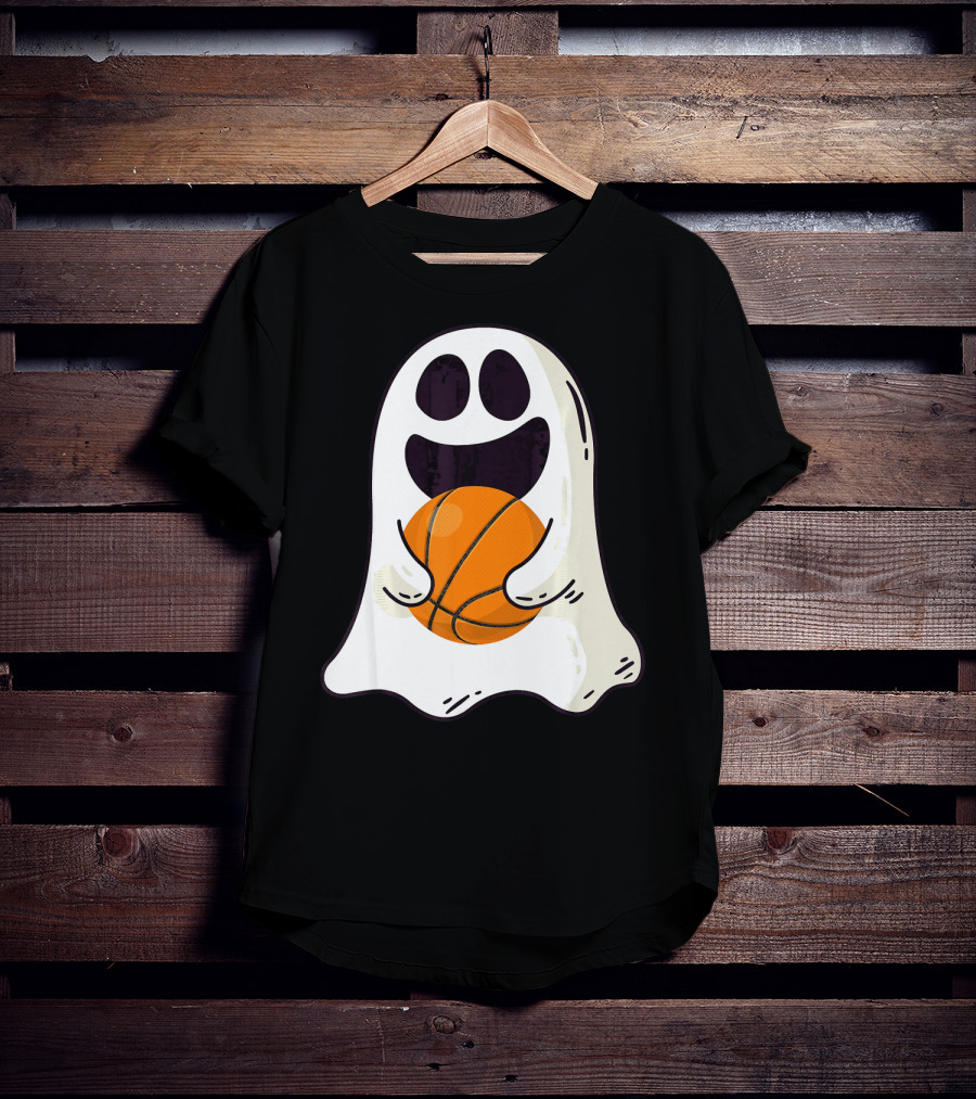 Ghost Basketball Halloween Spirit Dribble T-Shirt