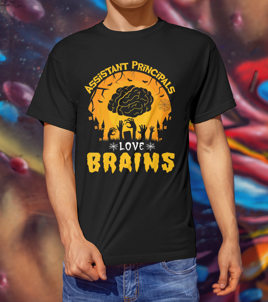 Assistant Principals Love Brains Halloween Zombie T-Shirt