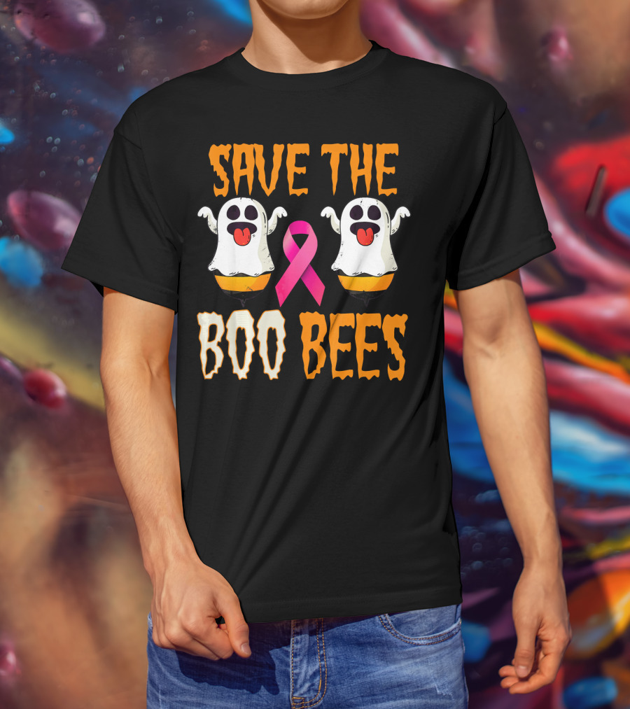 Save The Boo Bees Breast Cancer Awareness Pink Ghosts T-Shirt