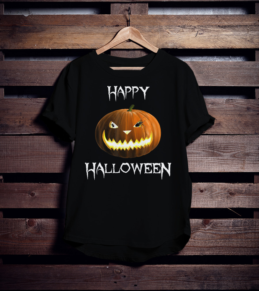 Happy Halloween Pumpkin And Spider Jack-O'-Lantern (D010 T-Shirt