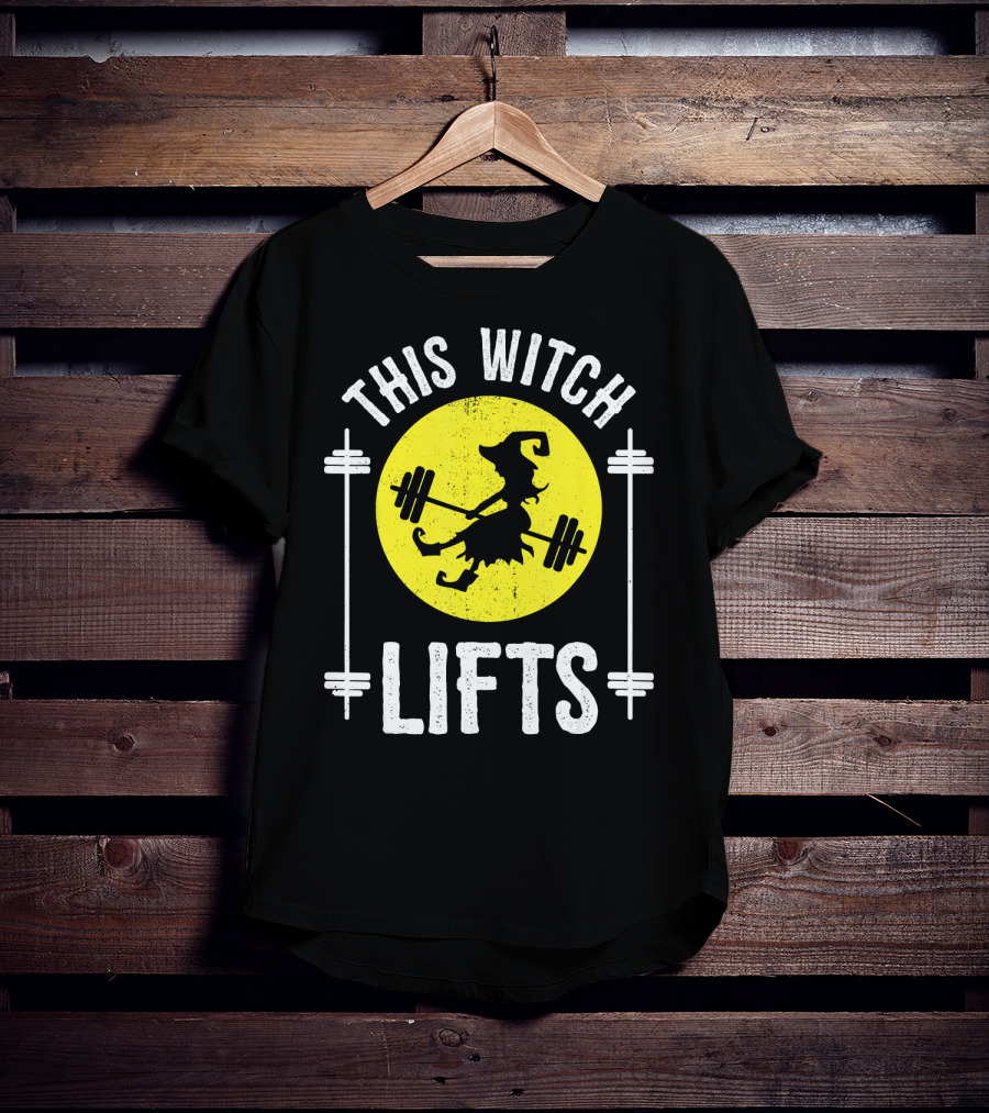 This Witch Lifts Halloween Fitness Barbell T-Shirt