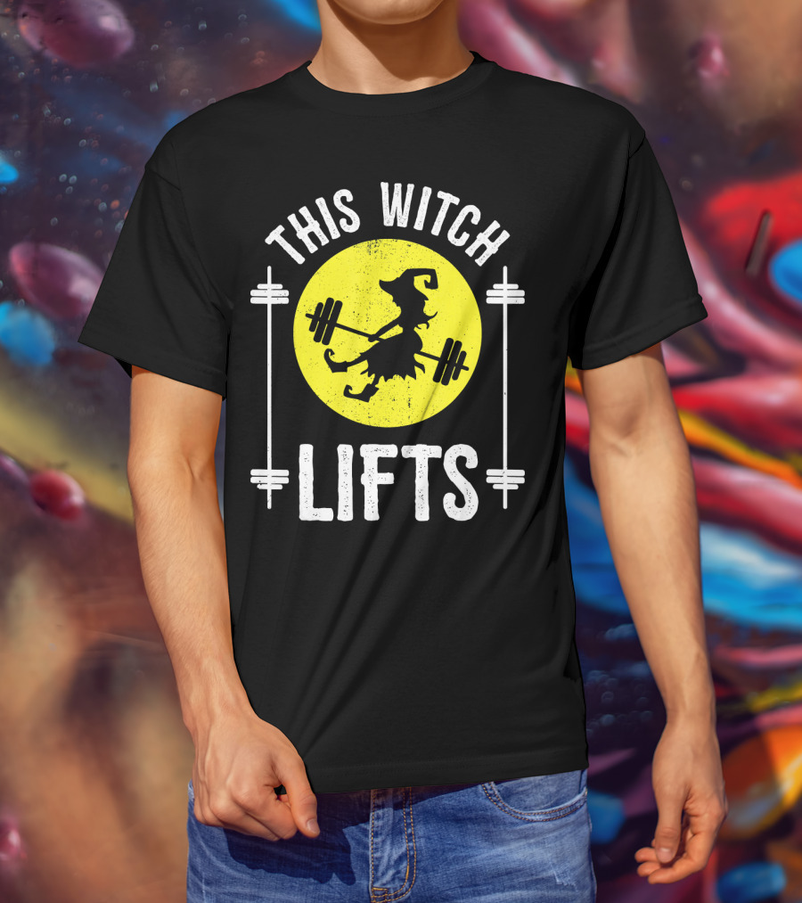 This Witch Lifts Halloween Fitness Barbell T-Shirt