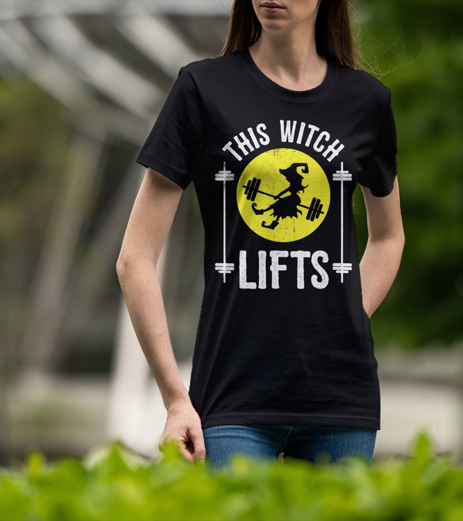 This Witch Lifts Halloween Fitness Barbell T-Shirt