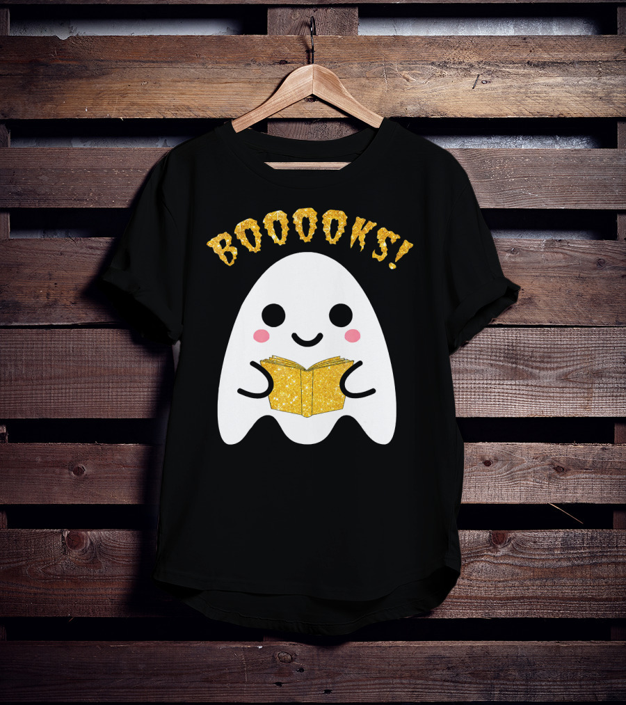 BOOOKS Ghost Reading Book Halloween Costume T-Shirt