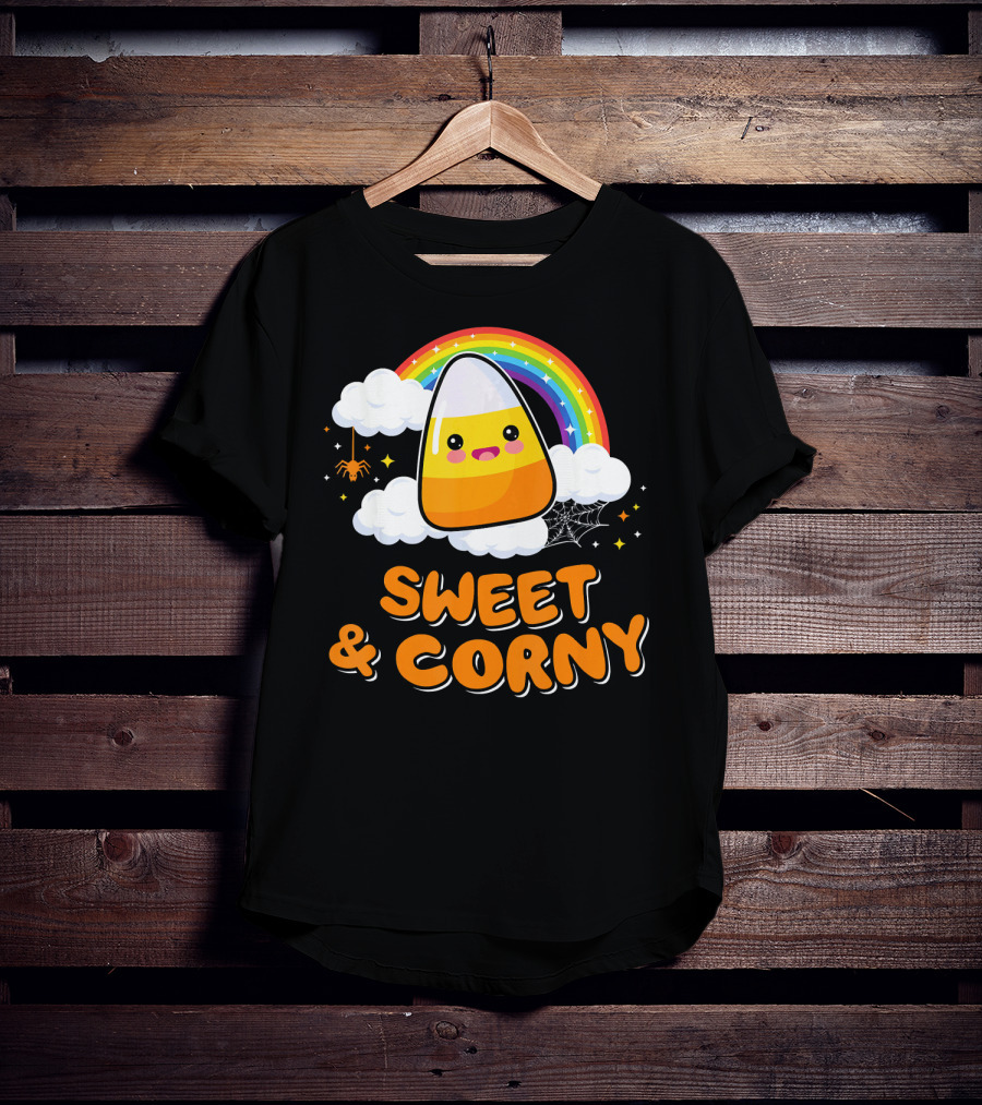 Sweet And Corny Cute Candy Corn Kawaii Halloween T-Shirt