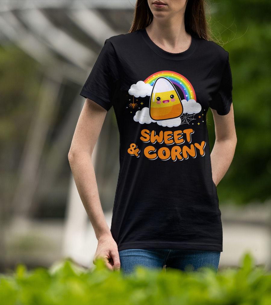 Sweet And Corny Cute Candy Corn Kawaii Halloween T-Shirt