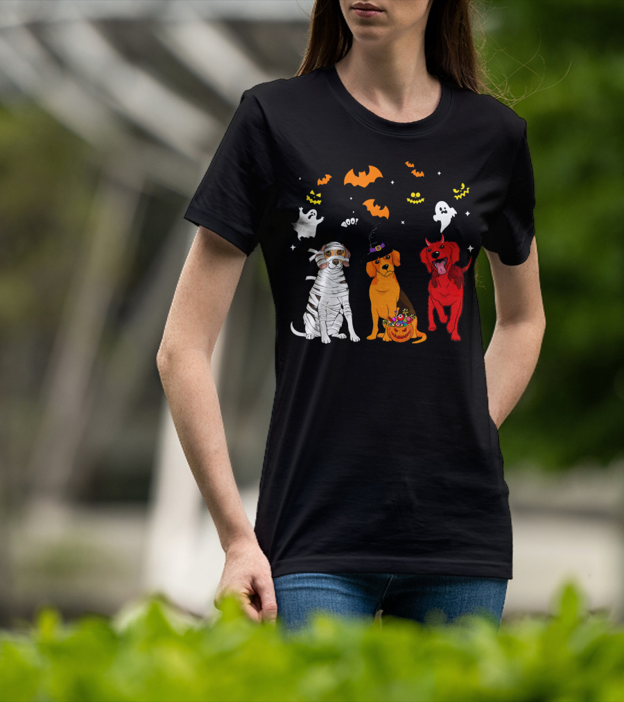 Halloween Beagle Dogs Mummy Witch Ghosts Bats T-Shirt