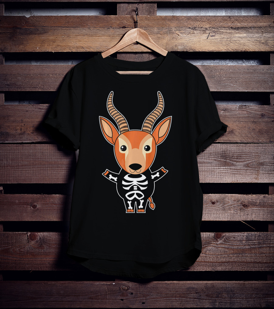 Antelope Skeleton Xray Costume Cute Easy Halloween T-Shirt