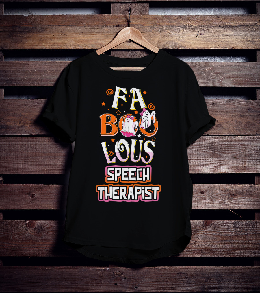 FA BOO Lous Speech Therapist Cute Ghosts T-Shirt