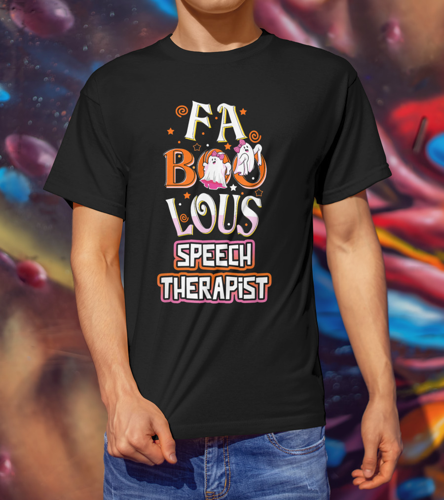 FA BOO Lous Speech Therapist Cute Ghosts T-Shirt