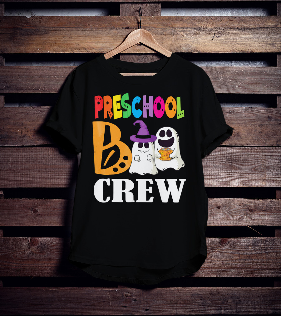 Preschool Boo Crew Smile Ghost Witch Pumpkin T-Shirt