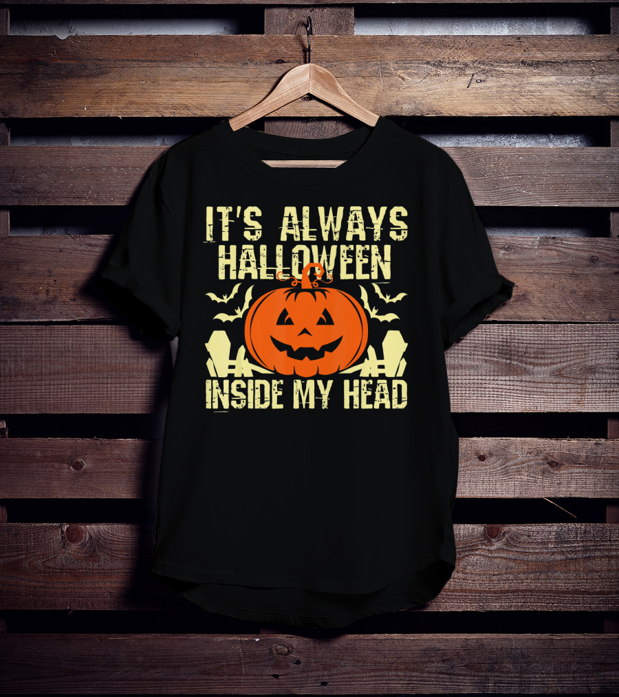 It's Always Halloween Inside My Head Pumpkin T-Shirt