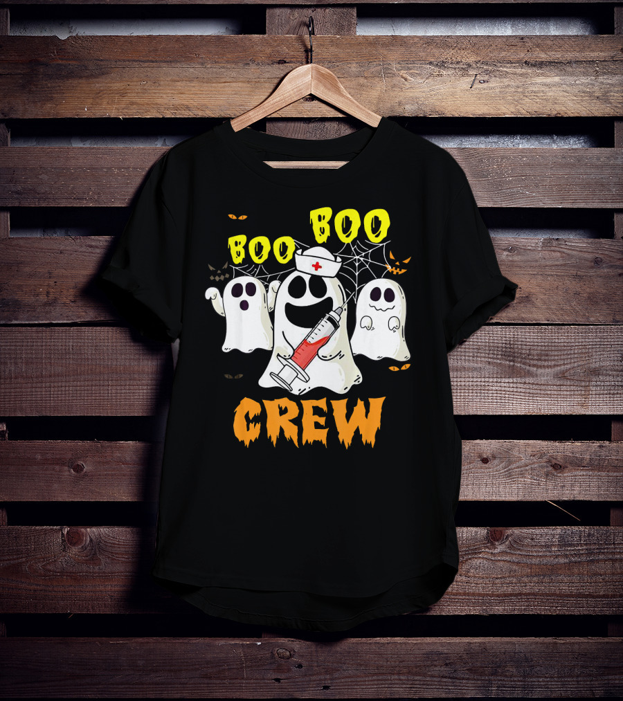 Boo Boo Ghost Nurse Crew Halloween Spooky Nurse Team T-Shirt