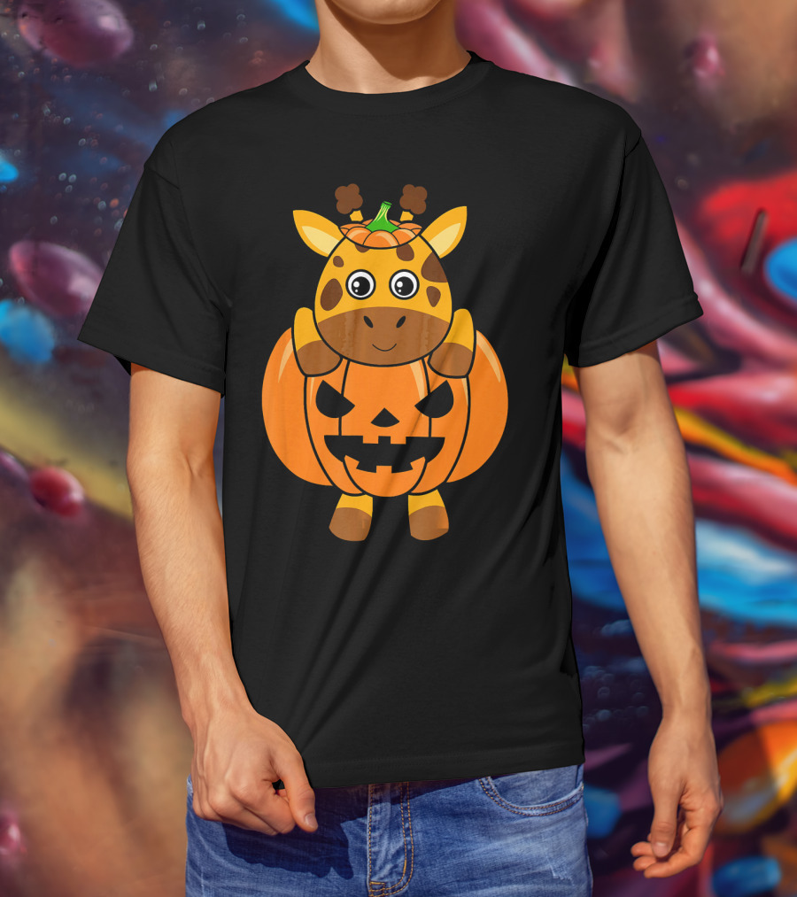 Adorable Giraffe Pumpkin Halloween Costume Body T-Shirt