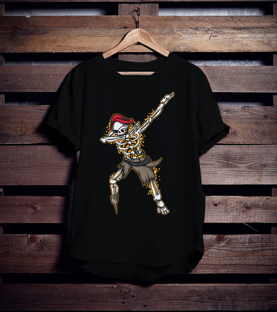 Dabbing Pirate Skeleton Funny Zo T-Shirt