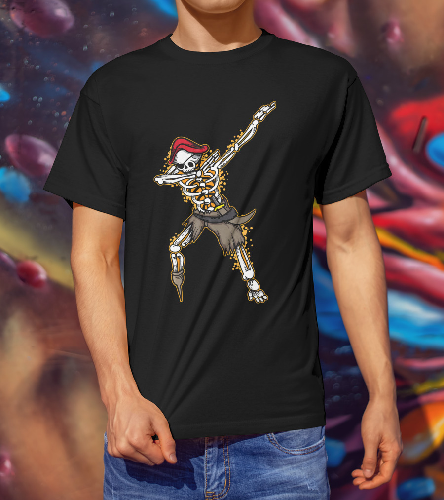 Dabbing Pirate Skeleton Funny Zo T-Shirt