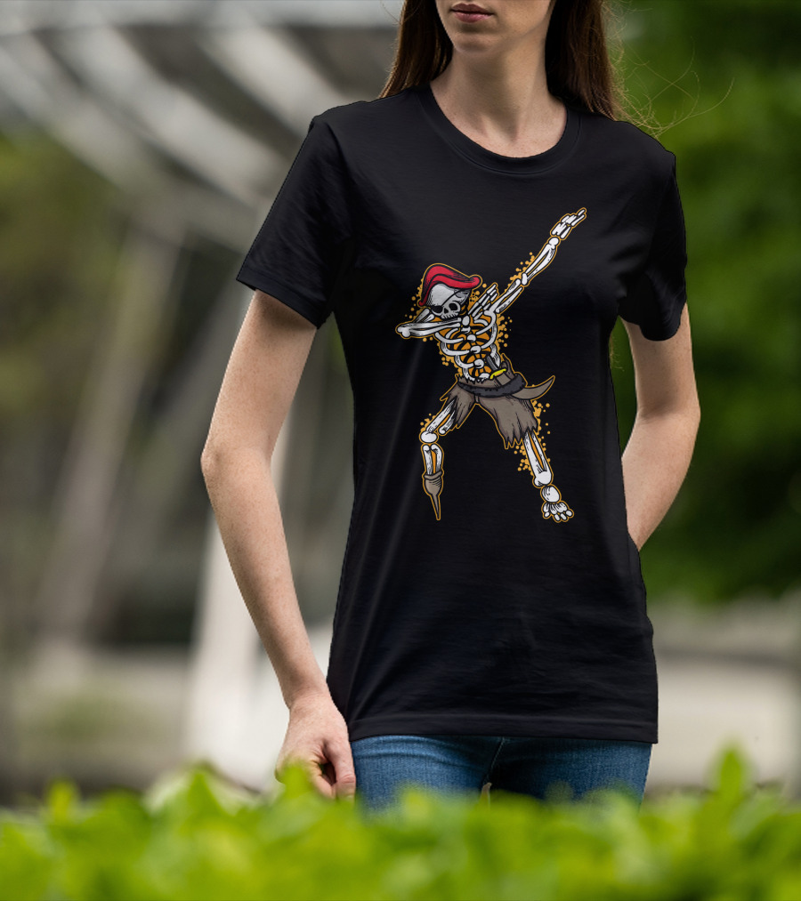 Dabbing Pirate Skeleton Funny Zo T-Shirt