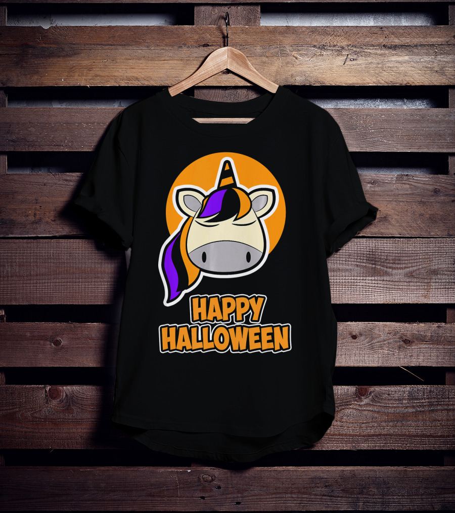 Happy Halloween Colorful Sleeping Unicorn T-Shirt