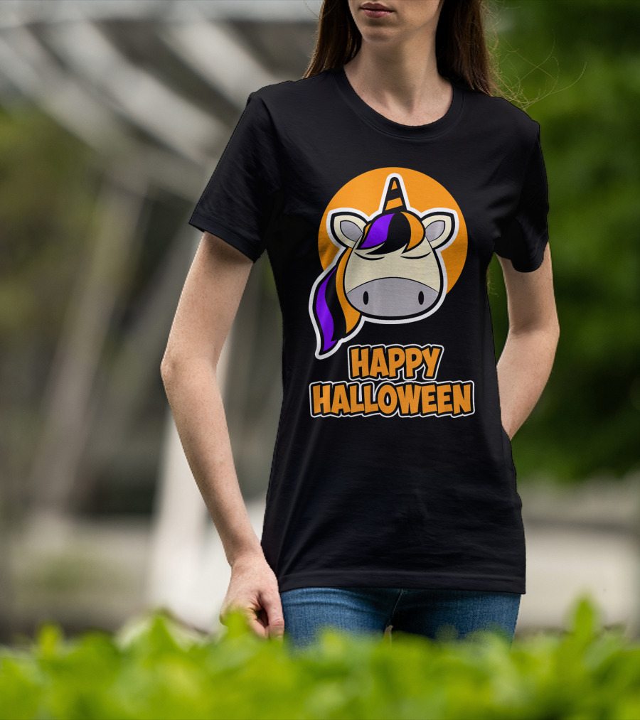 Happy Halloween Colorful Sleeping Unicorn T-Shirt