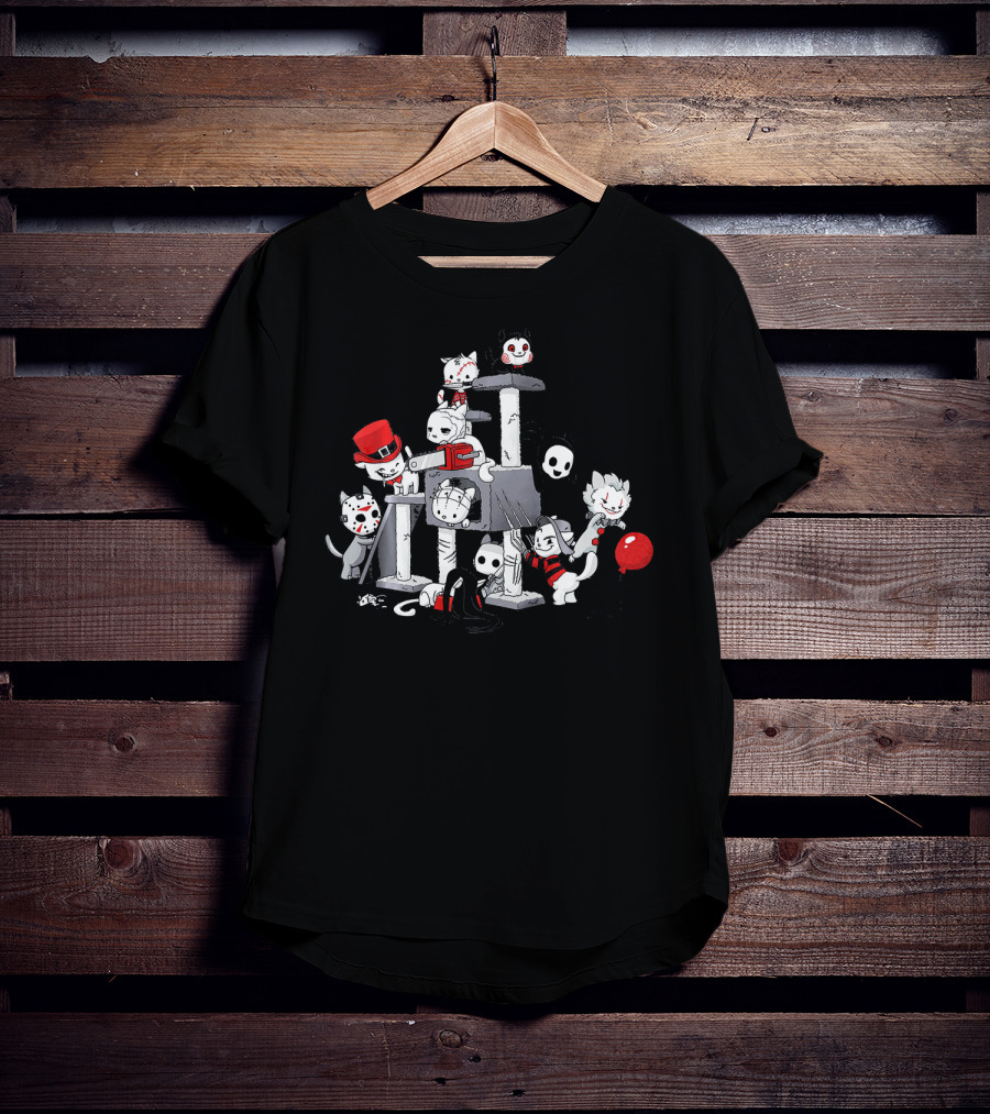 Kitties Killer Horror Movie Icons Cats T-Shirt