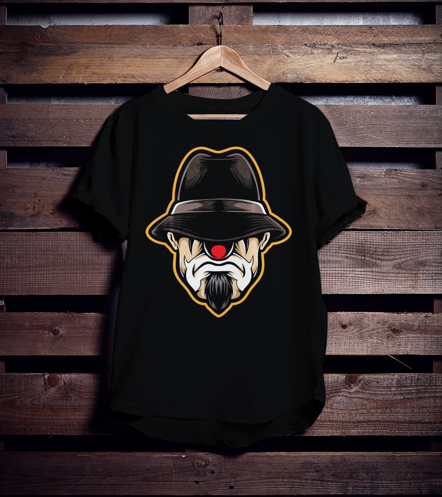 Halloween Scary Clown Cholo Gangster Hat Beard T-Shirt