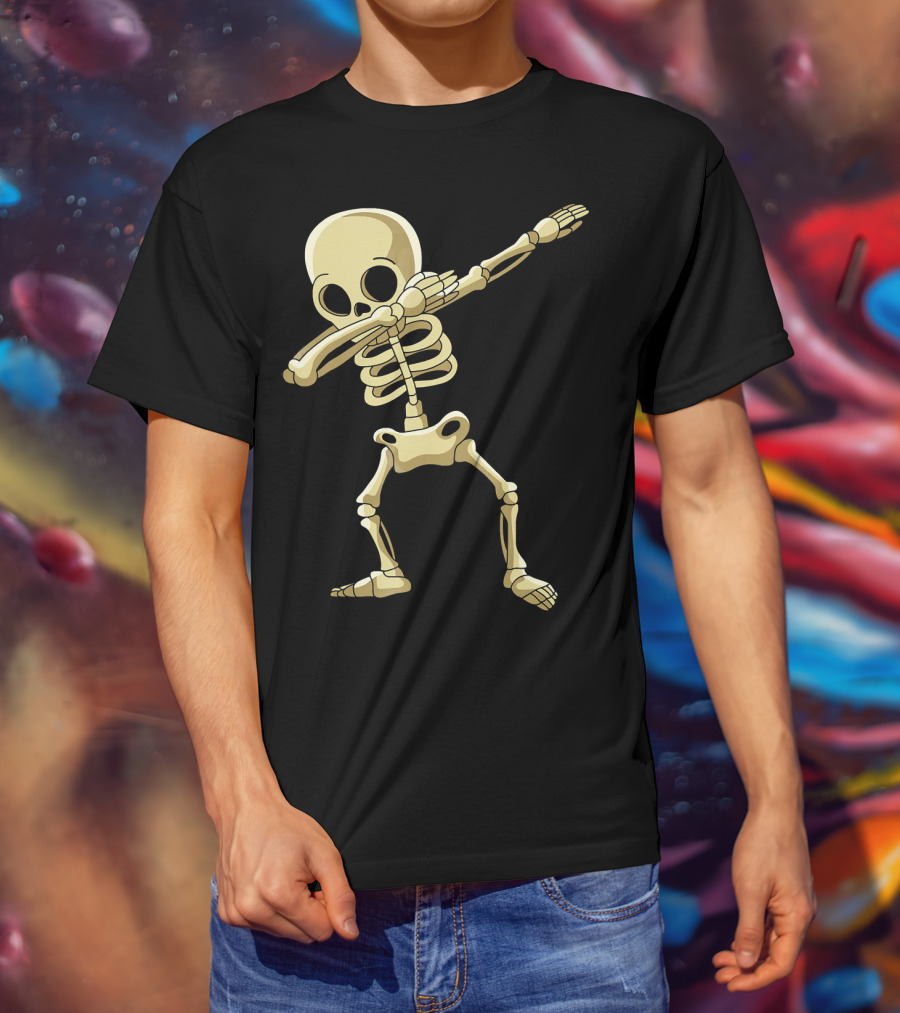 Kids Skeleton Dabbing Pose T-Shirt