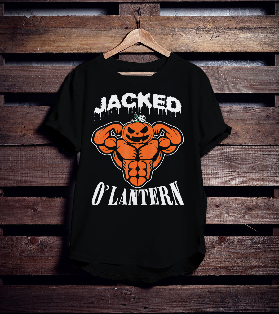 Jacked O'Lantern Cute Smile Pumpkin Strong Gymer T-Shirt