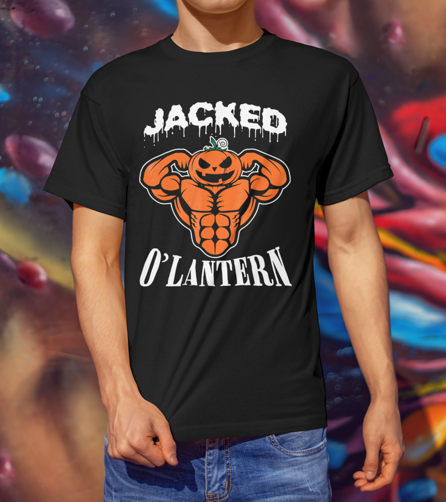 Jacked O'Lantern Cute Smile Pumpkin Strong Gymer T-Shirt