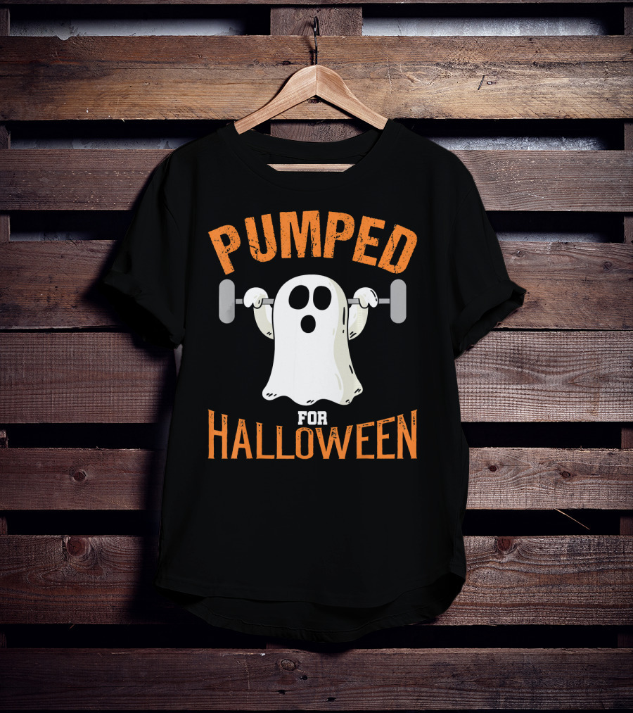 Pumped For Halloween Fitness Ghost T-Shirt