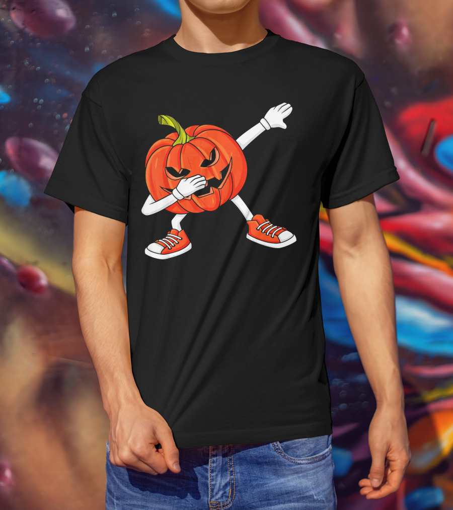 Dabbing Jack O Lantern Pumpkin Dance Pose T-Shirt