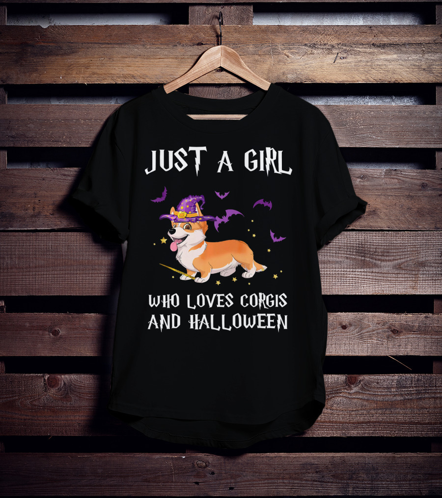 Just A Girl Who Loves Corgis And Halloween T-Shirt