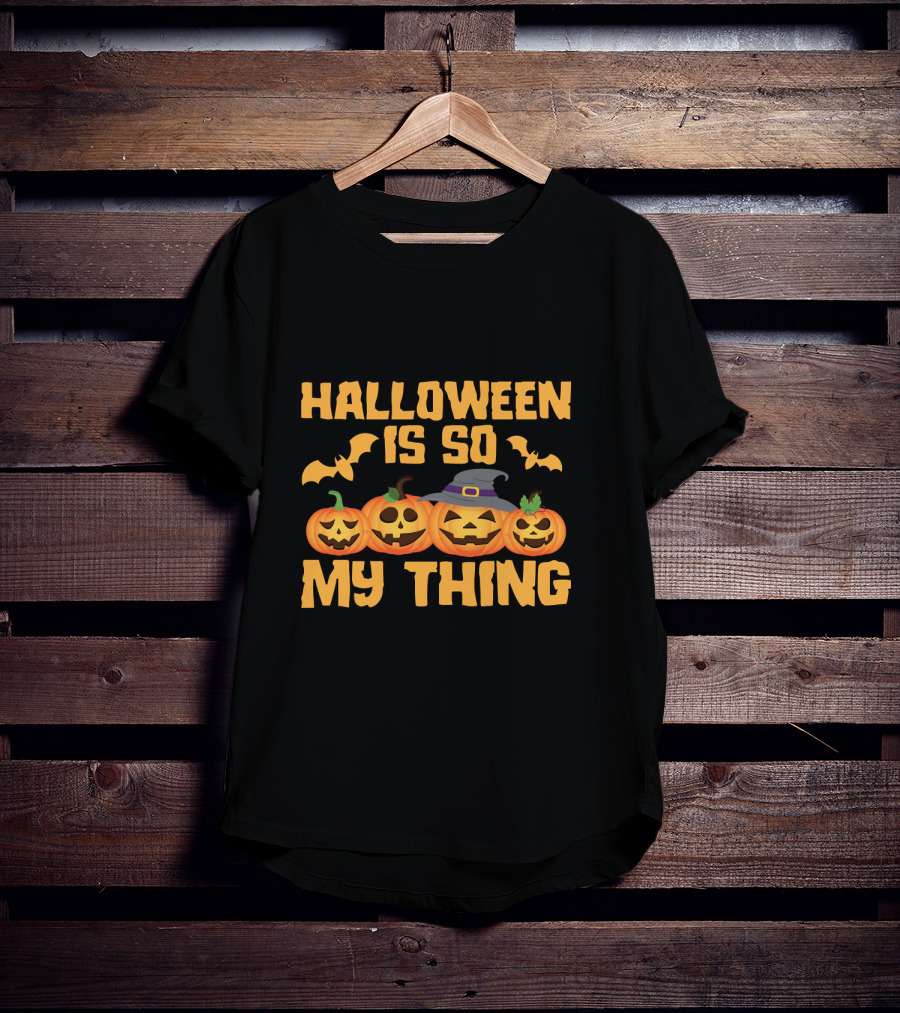 Halloween Is So My Thing Pumpkin Witch Bats T-Shirt