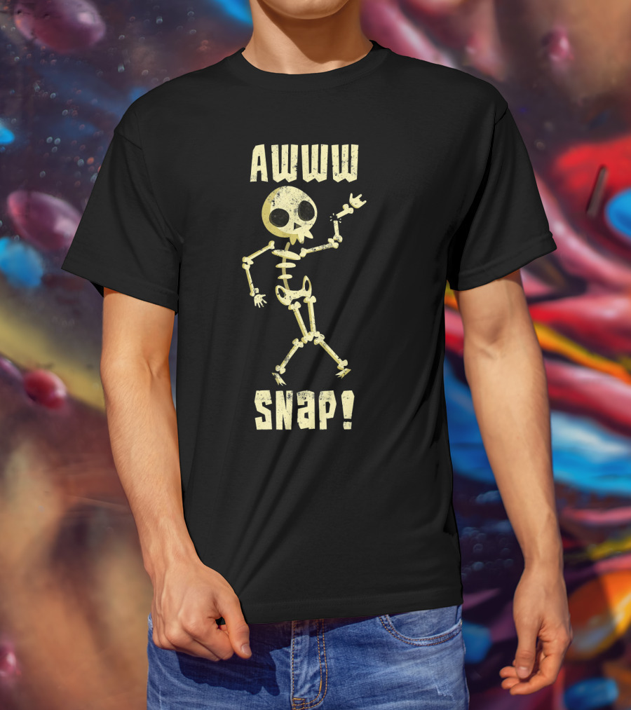 Awww Snap Funny Broken Arm Skeleton T-Shirt