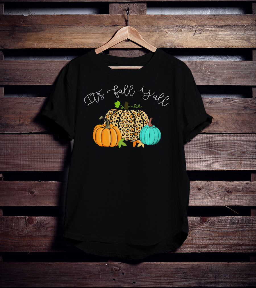 It's Fall Y'all Leopard Pumpkin Trio T-Shirt
