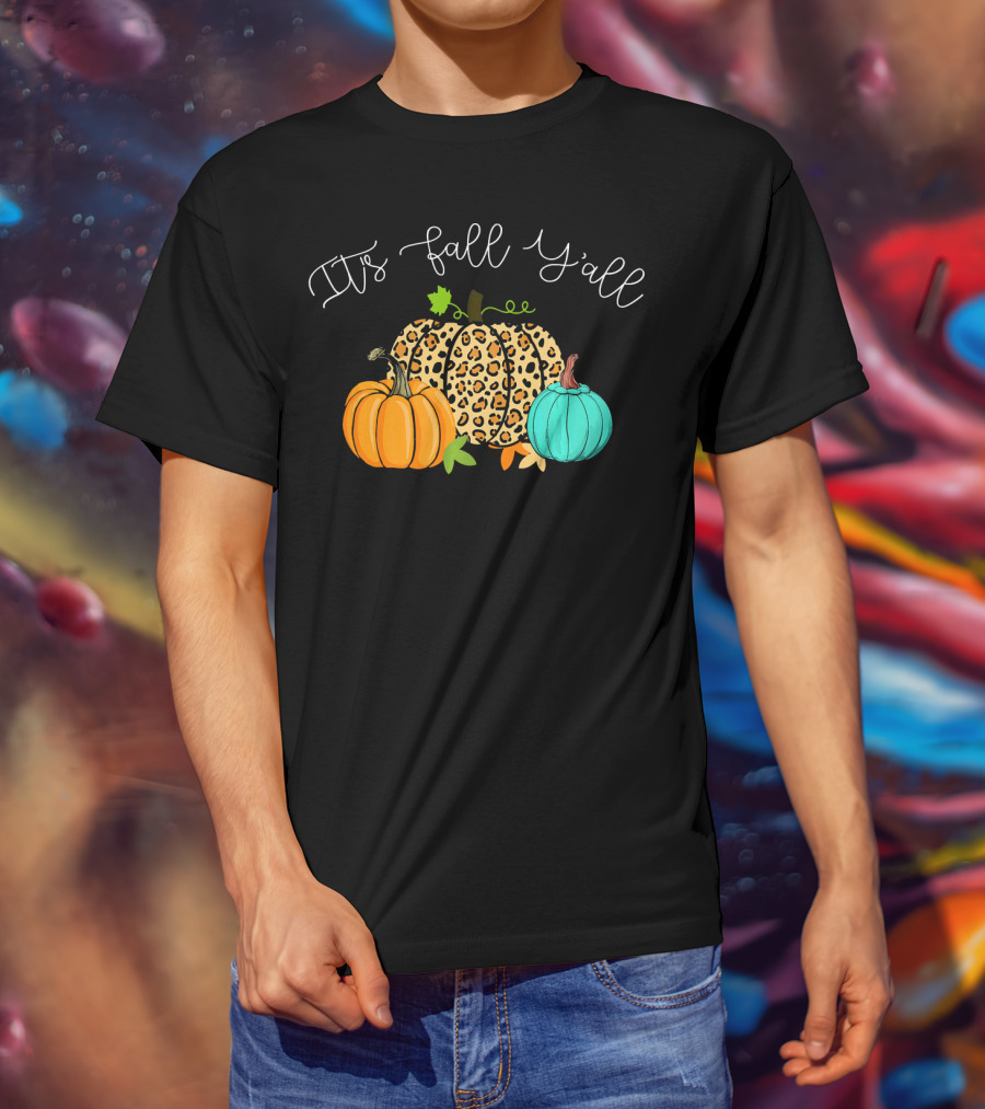 It's Fall Y'all Leopard Pumpkin Trio T-Shirt