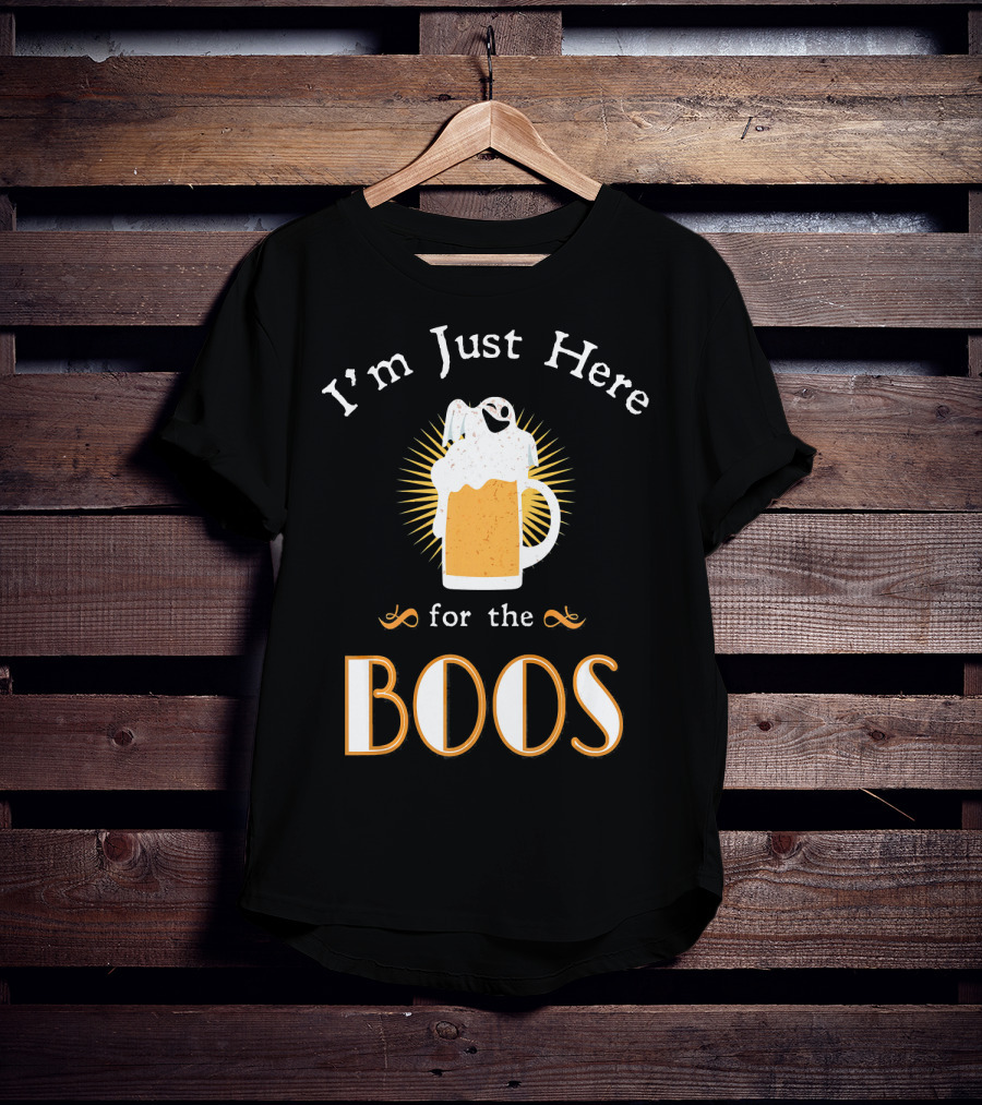 I'm Just Here For The Boos Beer Mug Ghost Halloween Fun T-Shirt