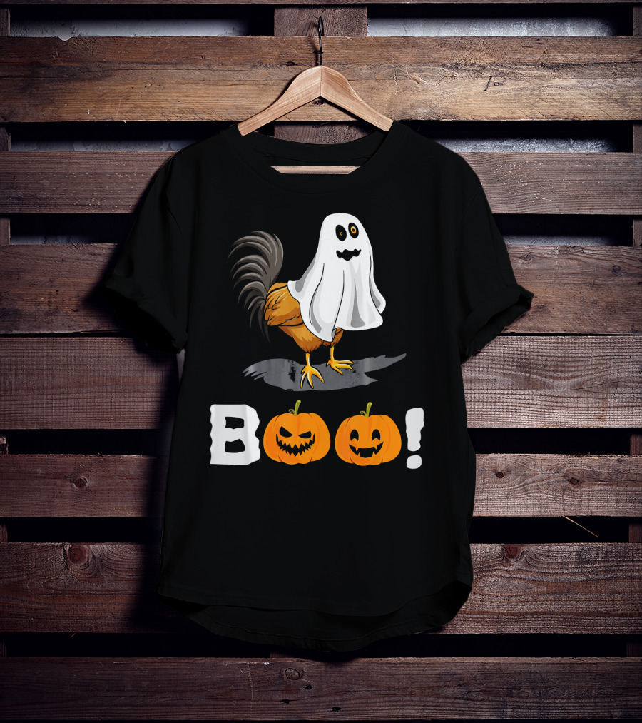 Boo Chicken Halloween Costume With Pumpkins T-Shirt