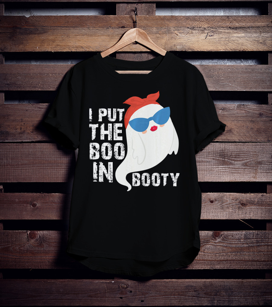I Put The Boo In Booty Ghost With Sunglasses And Red Bandana T-Shirt
