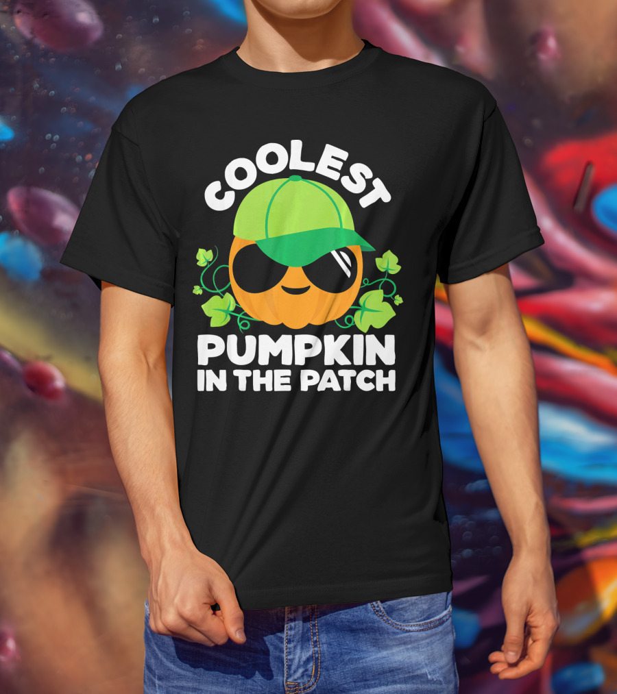 Coolest Pumpkin In The Patch Kids Pumpkin Patch Boys Or Girls Fall Co T-Shirt