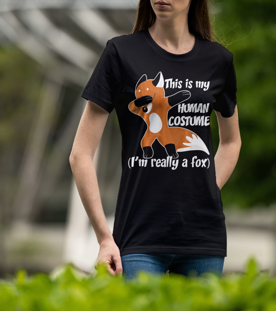 This Is My Human Costume I'm Really A Fox Dab Dance Fox Costume T-Shirt