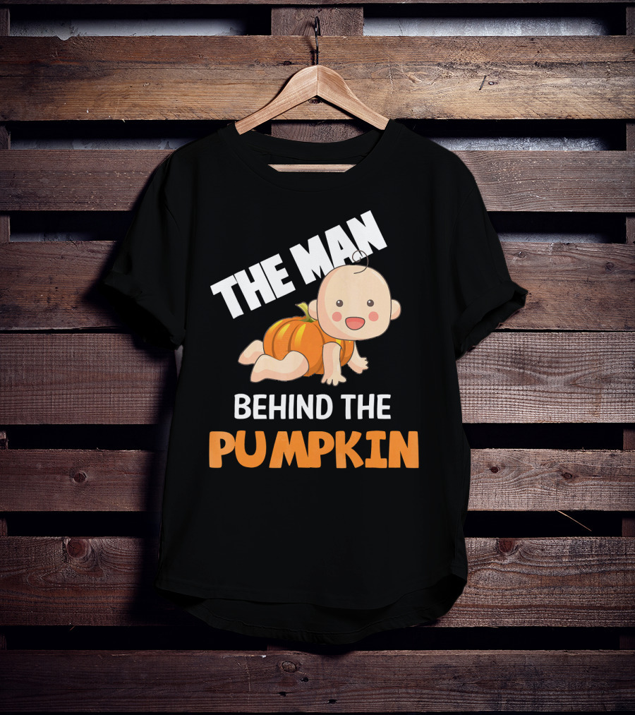The Man Behind The Pumpkin Halloween Baby Costume Humor T-Shirt