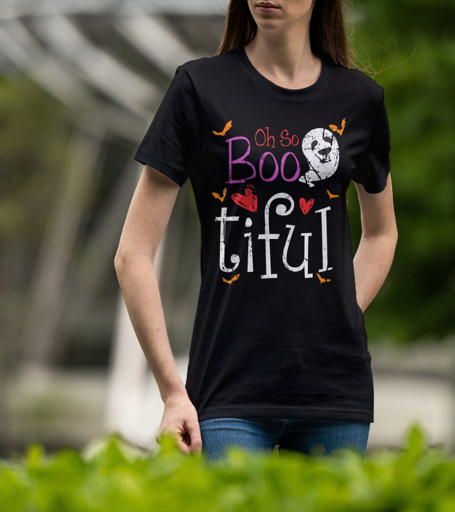 Oh So Boo Tiful Ghost Hearts And Bats T-Shirt
