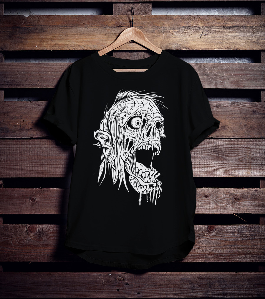 Zombie Halloween Horror Costume Top Creepy Skull T-Shirt