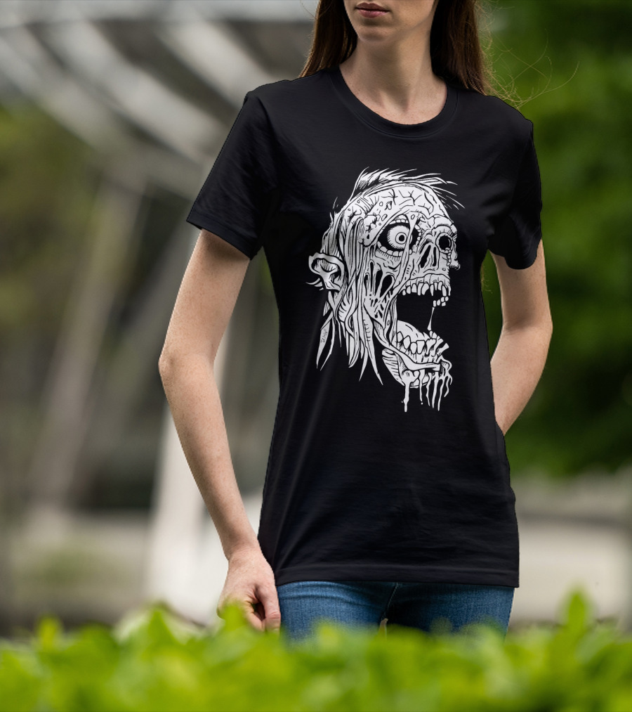 Zombie Halloween Horror Costume Top Creepy Skull T-Shirt