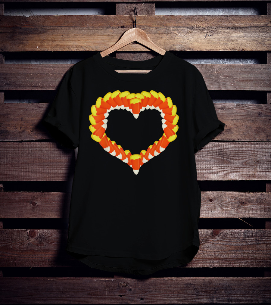 Heart Of Halloween Candy Corn Trick Or Treat T-Shirt