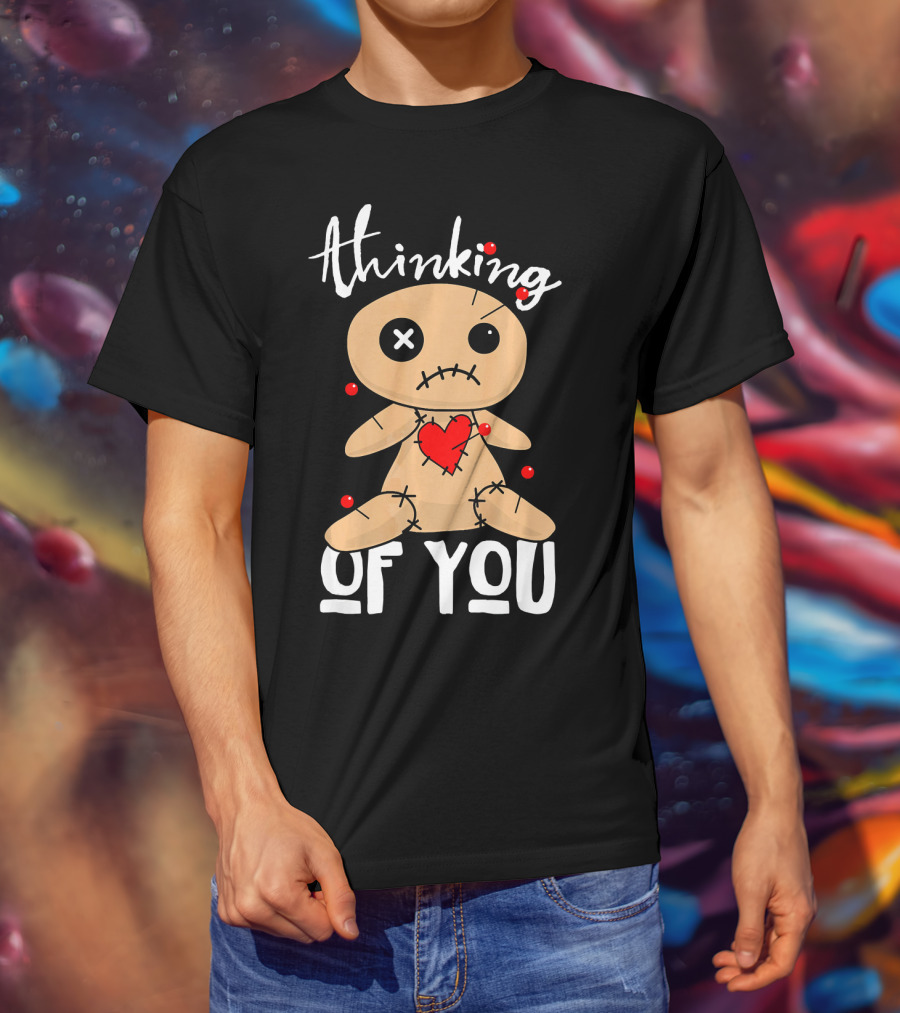 Thinking Of You Funny Halloween Voodoo Doll T-Shirt