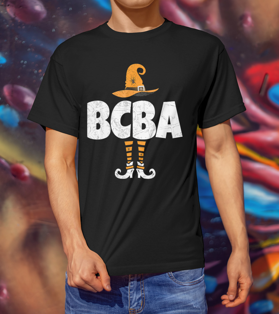 BCBA Witch Hat And Striped Socks Halloween T-Shirt